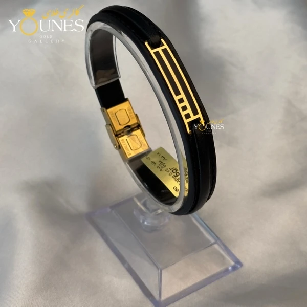 دستبند طلا چرم مردانه L172